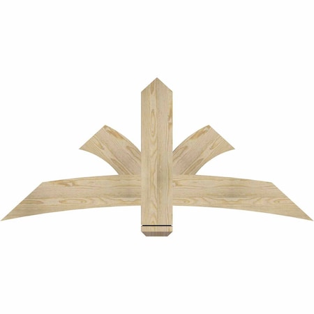 Ekena Millwork Davenport Rough Sawn Timber Gable Bracket, Douglas Fir, 60"W x 27"H x 2"D x 6"F, 11/12 Pitch GBW060X27X0206DAV00RDF